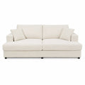Sofa sztruksowa kremowa z poduszkami