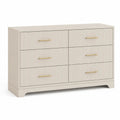 Komoda z 6 szufladami drewnopochodna Kremowa 120 cm x 80 cm x 40 cm