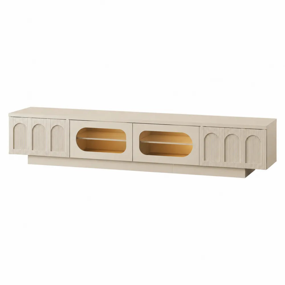 Szafka RTV Drewniana Beżowa 180x40x35 cm