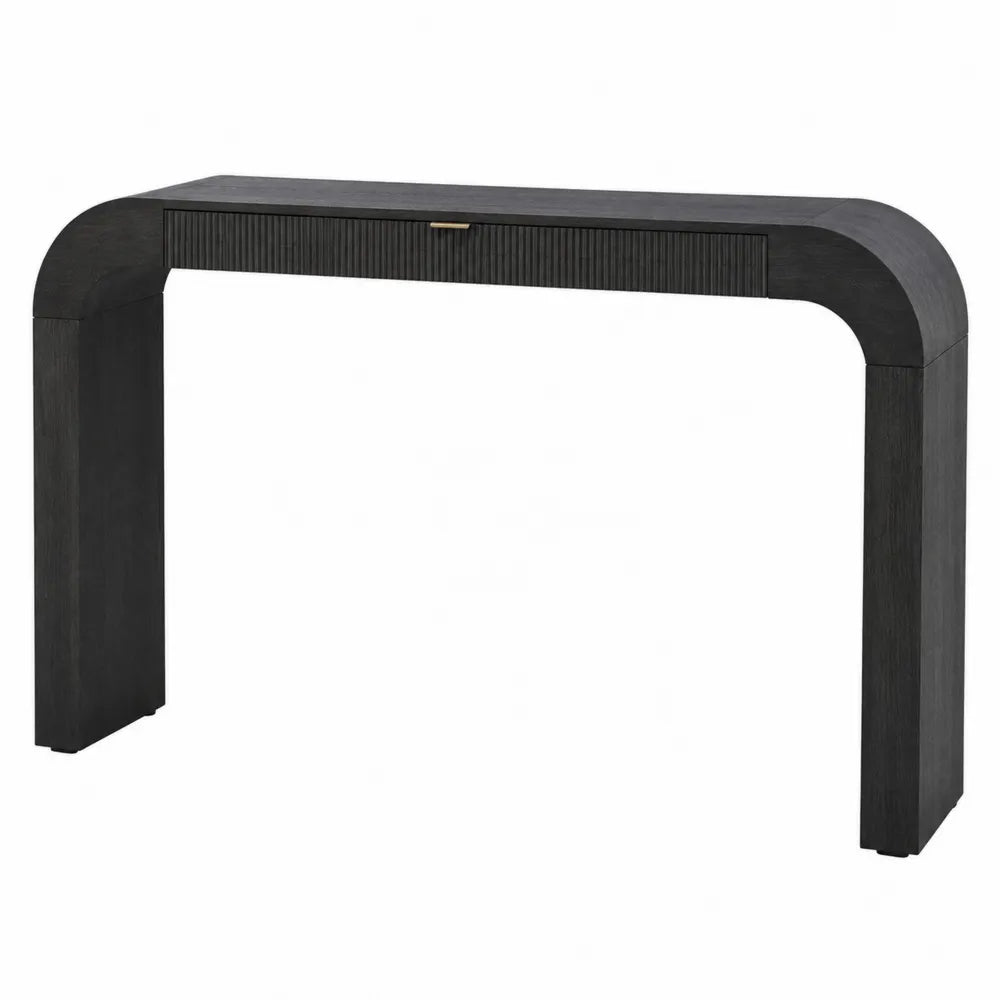 Konsola drewniana jesionowa czarna 120cm x 35cm x 75cm