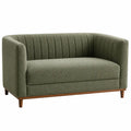 Sofa dwuosobowa z poliestru z drewnianymi nogami