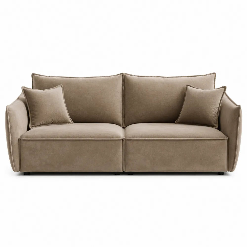 Sofa welurowa beżowa 220cm