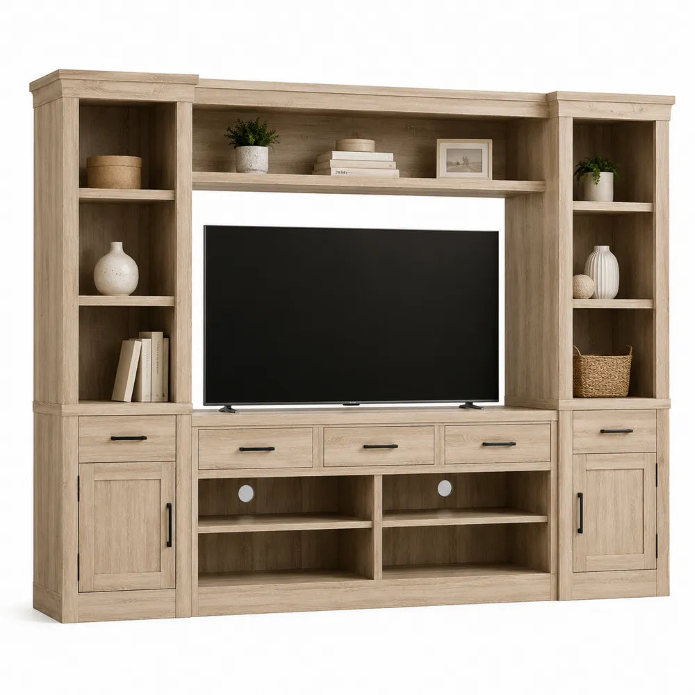 Drewniana szafka RTV z półkami MDF 200x180x40 cm