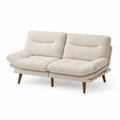 Sofa dwuosobowa z tkaniny bouclé z bukowymi nogami