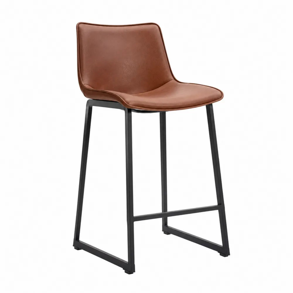 Hoker brązowy skóra ekologiczna stal 95 cm